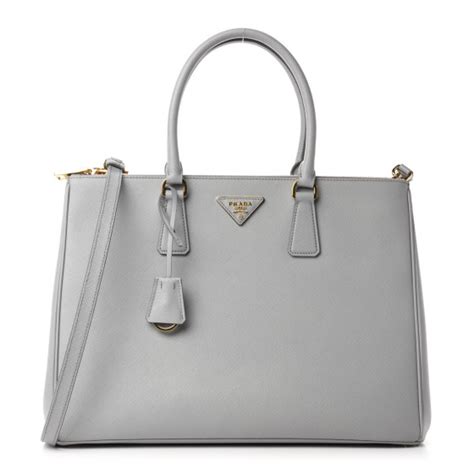 PRADA Saffiano Large Galleria Double Zip Tote Granito